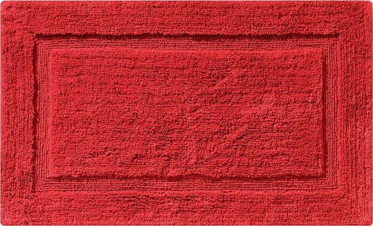 Joy Bath Cotton Bath Mat Border Red 40x60cm