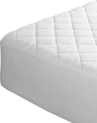 Anna Riska Single Quilted Mattress Cover Fitted Aloe Vera White 100x200cm