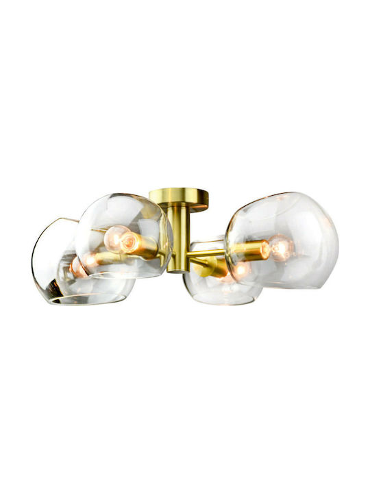 Inlight Modern Glass Ceiling Mount Light with Socket E14 in Gold color 55pcs