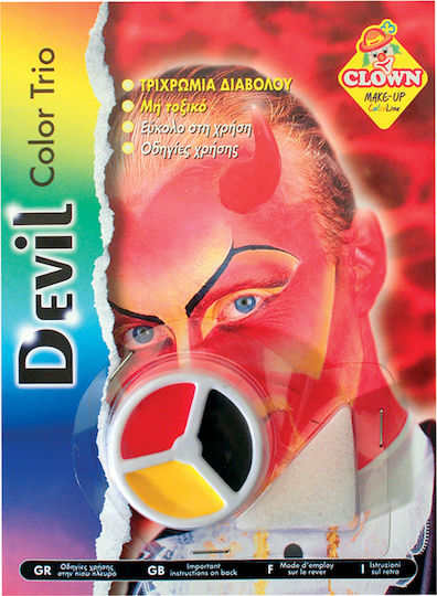 Devil Carnival Face Painting for Halloween Multicolored 3pcs