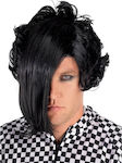 Carnival Wig Straight Black Emo Ανδρική