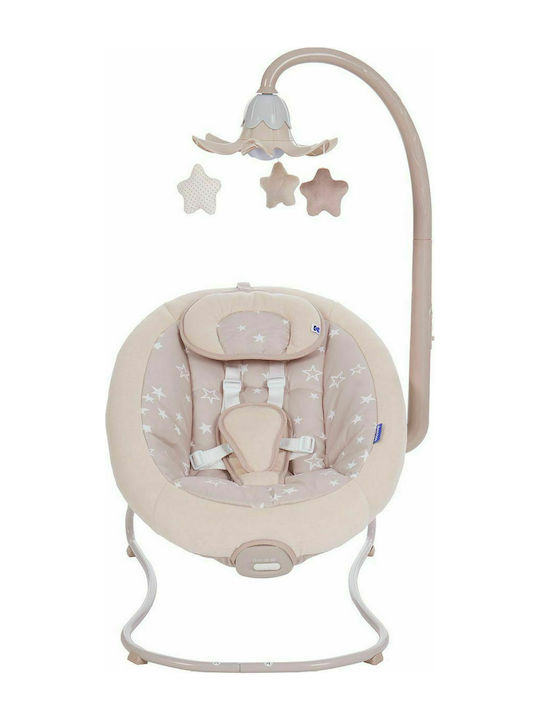 Kikka Boo Electric Baby Bouncer Bouncer Beige Stars with Music and Vibration 2 in 1 for Babies up to 18kg