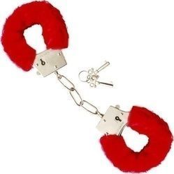 Carnival Handcuffs Red made of Plastic 24172