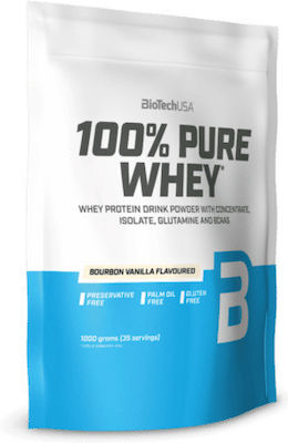 Biotech USA 100% Pure Whey Πρωτεΐνη Ορού Γάλακτος Χωρίς Γλουτένη με Γεύση Bourbon Vanilla 1kg
