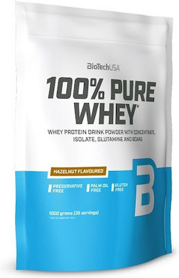 Biotech USA 100% Pure Whey Πρωτεΐνη Ορού Γάλακτος Χωρίς Γλουτένη με Γεύση Hazelnut Walnut 1kg