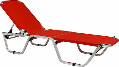 HomeMarkt Corte Aluminum Beach Sunbed Red 190x60x30cm