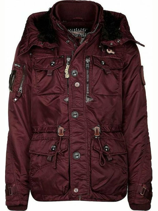 Khujo Ivar 2014JK153 Bordeaux Herren Winter Jacke Lässig Burgundisch 2014JK153-628