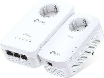 TP-LINK TL-WPA8630P KIT v2 Powerline Διπλό για Ασύρματη Σύνδεση Wi‑Fi 5 με Passthrough Πρίζα και 3 Θύρες Gigabit Ethernet