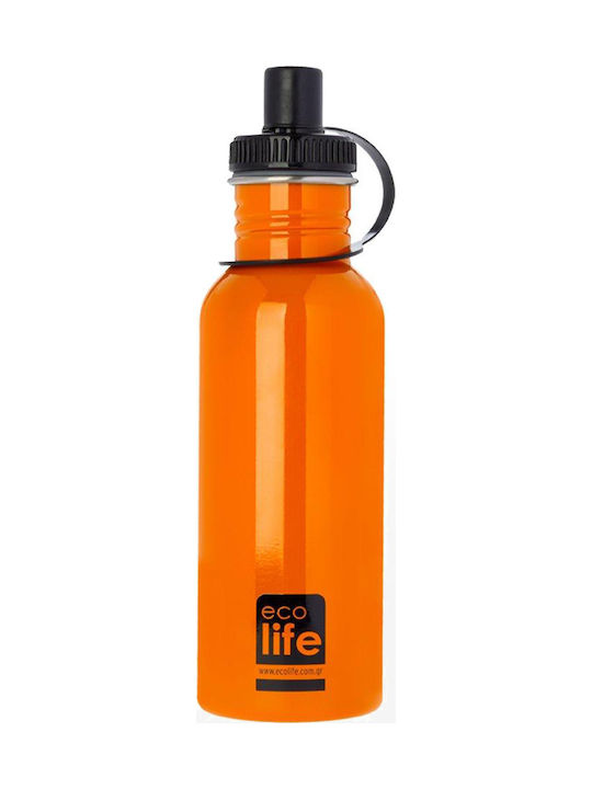Ecolife Ανοξείδωτο Παγούρι 600ml Πορτοκαλί