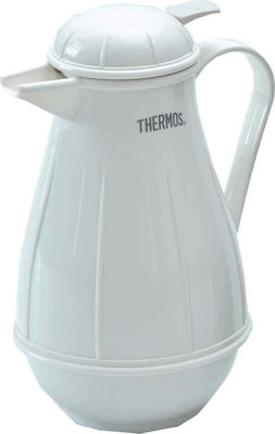 Thermos Jug Jug Thermos Plastic White 1lt with Handle 213-9403