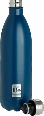 Ecolife Thermos Bottle Sticlă Termos Oțel inoxidabil Fără BPA Albastru 1lt 33-BO-3009