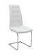 Darrell Dining Room Artificial Leather Chair White / Chrome 41x54x107cm 2pcs