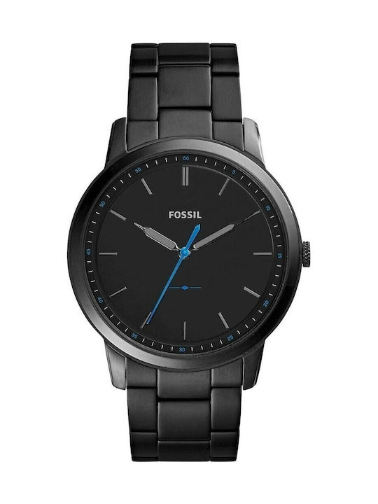 Fossil The Minimalist 44mm 5ATM Ανδρικό Ρολόι 44mm Μπαταρίας με Μαύρο Μεταλλικό Μπρασελέ