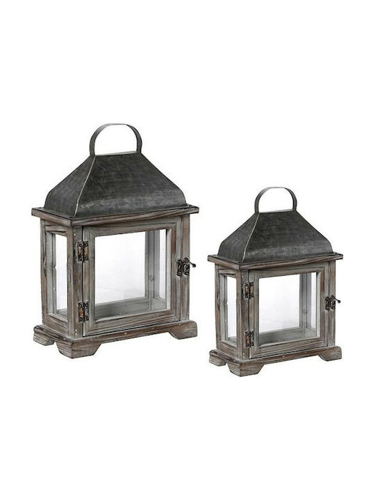 Espiel Lanterns Set Wooden Tabletop Gray 2pcs