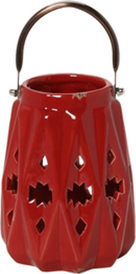 Espiel Laterne Keramik Rot 14x14cm 1Stück