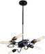 Aca Pendant Chandelier for 6 Bulbs E27 Black