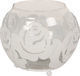 Keskor Rose Tabletop Glass Lantern White 11.5x11.5x10.5cm