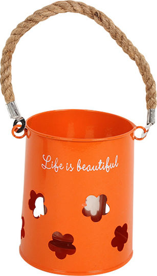 Keskor Laterne Metallisch Orange 9x9x10.5cm 1Stück