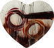 Keskor Heart Glass Decorative Platter Diana Multicolour 28x24cm