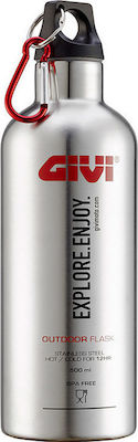 Givi Bottle Thermos Stainless Steel BPA Free Silver 500ml with Loop STF500S