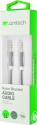 Lamtech Audio Cable 3.5mm Male - 3.5mm Male Black 1m with Gold Plated Terminals Lamtech Audio Cable 3.5mm Male - 3.5mm Male Black 1m with Gold Plated Terminals