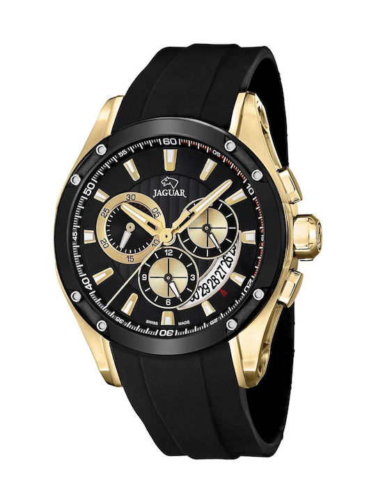 Jaguar Watch Chronograph with Black Rubber Strap