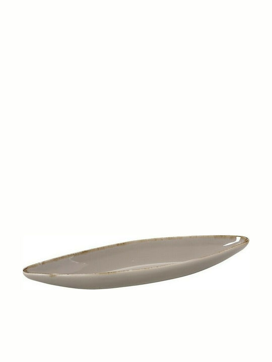 Espiel Oval Ceramic Decorative Platter Beige 35.5cm