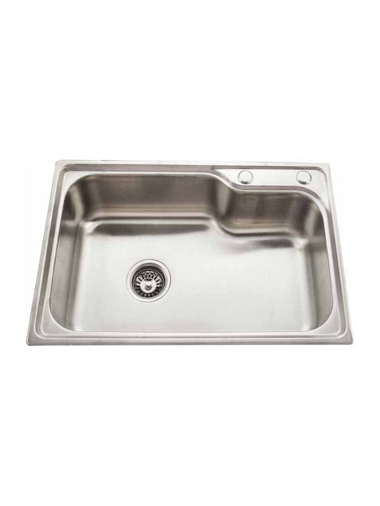 Gloria Ariana Ένθετος Νεροχύτης Inox Σατινέ Μ65xΠ44cm Ασημί