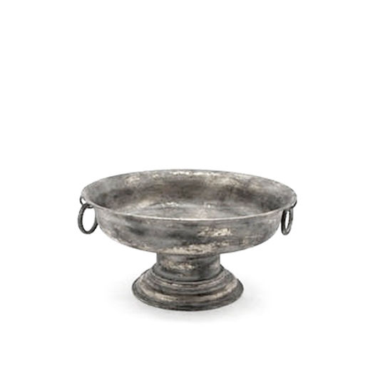 Zaros Decorative Bowl Pedestal Silver 37.5x37.5x20cm