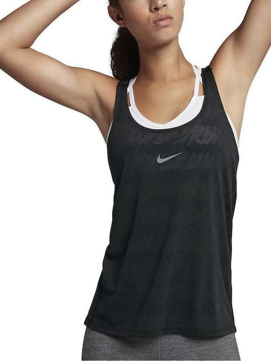 Nike Elastika Αμάνικη Γυναικεία Αθλητική Μπλούζα σε Μαύρο χρώμα