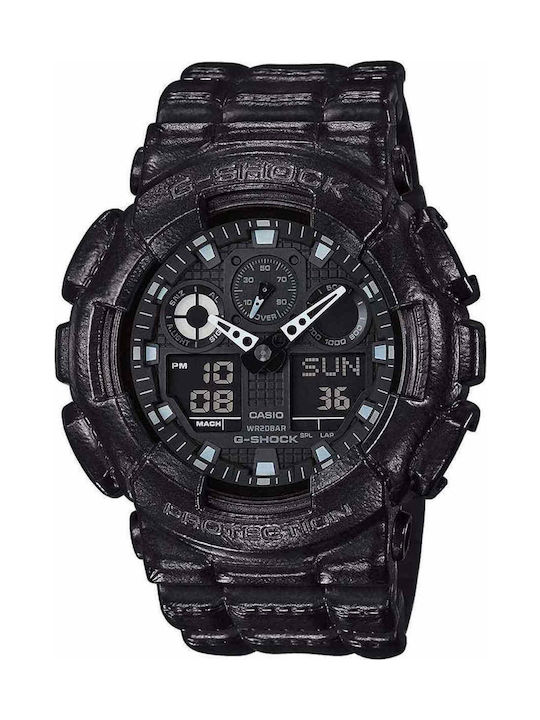 Casio G-Shock Analog/Digital Uhr Chronograph Batterie mit Schwarz Kautschukarmband