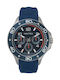 Nautica Pier 25 Battery Chronograph Watch with Rubber Strap Blue