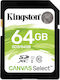 Kingston Canvas Select SDXC 64ГБ Клас 10 U1 UHS-I