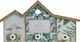 Inart Agățătoare De Perete Din Lemn Cu 3 Compartimente Verde 47.5x6x26.5cm