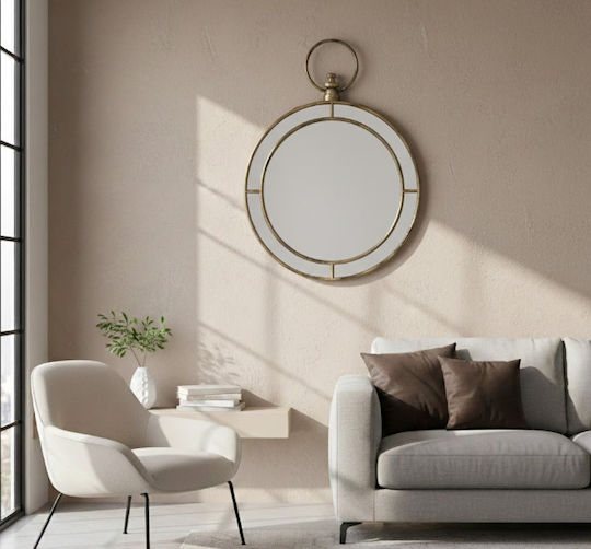 Inart 3-95-058-0044 Καθρέπτης Χρυσός Διαμέτρου 59cm Inart 3-95-058-0044 Καθρέπτης Χρυσός Διαμέτρου 59cm