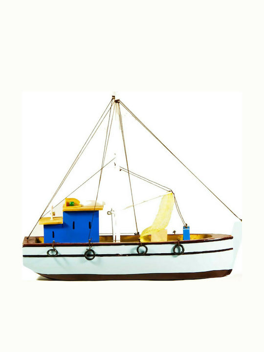 Vintage Weihnachtsboot Fischkutter Holz 33x31cm