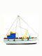 Vintage Weihnachtsboot Fischkutter Holz 33x31cm