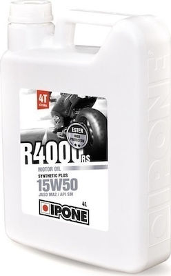 Ipone R4000 RS Synthetic Motorcycle Oil for Four-Stroke Engines 15W-50 4lt