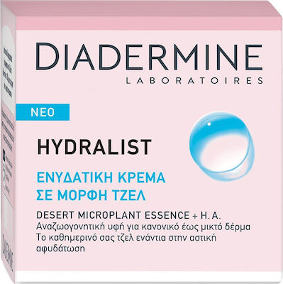 Diadermine Hydralist Desert Microplant Essence + H.A. Moisturizing Day Gel Suitable for All Skin Types with Hyaluronic Acid 50ml