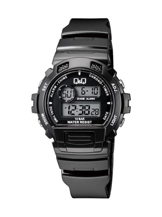 Q&Q Uhr mit Schwarz Kautschukarmband M153J002