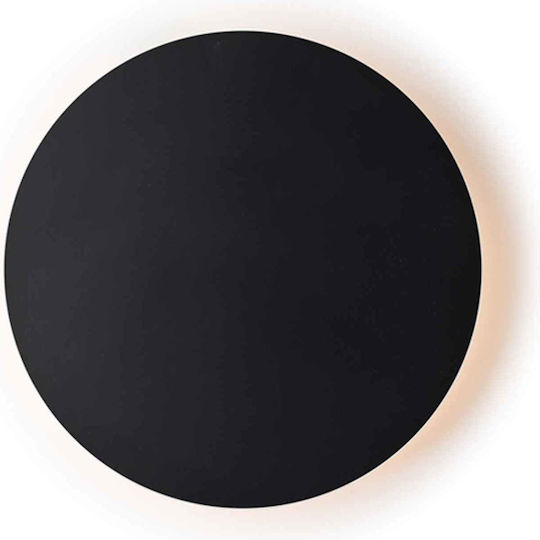 Aca Eclipse Modern Leuchte Wand mit Integrierter LED und Warmweißes Licht Schwarz 22cm