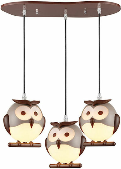 Aca Kids Plastic Chandelier Ceiling Light E14 Κουκουβαγια 13W 49cm Aca Kids Plastic Chandelier Ceiling Light E14 Κουκουβαγια 13W 49cm