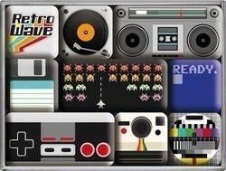 Nostalgic Art S/9 Retro Wave Media Rectangular Set of Magnets Metal 7x10cm 9pcs