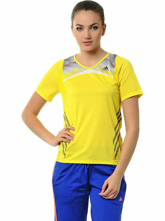 Adidas Adizero Short Sleeve Damen Sportlich T-shirt Gelb