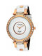 Q&Q Watch with White Leather Strap DA99J101Y