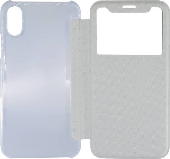 Ancus S-View Elegance Book Piele artificială Alb (iPhone X / XS)