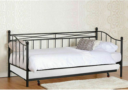 Marin Daybed Sofa Bed Single Metal Black for Mattress 90x190cm E8043,1