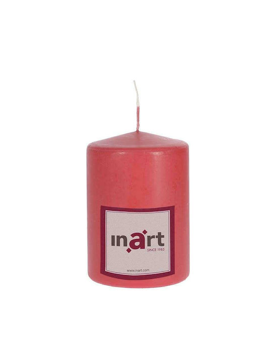 Inart Decorative Candle Red 7x10cm 1pcs