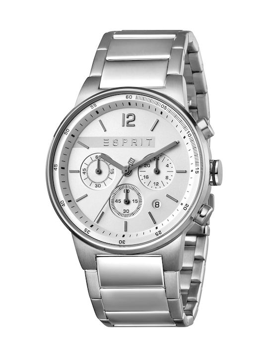 Esprit Uhr Chronograph Batterie mit Silber Metallarmband ES1G025M0055