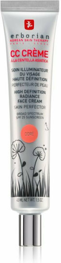 Erborian A La Centella Asiatica CC Dore Cremă de Față de Zi cu Factor de Protecție Solară SPF25 pentru Hidratare și Imperfecțiuni cu Centella Asiatica 45ml